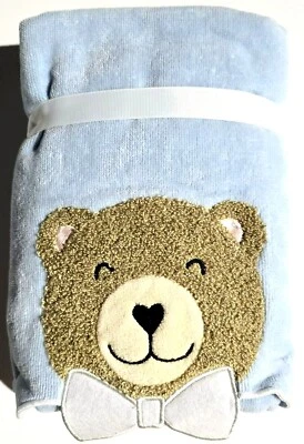 KASSA NIÑOS POLVO AZUL CIELO 100% ALGODÓN 3D OSO DE PELUCHE JUEGO DE 2 TOALLAS DE MANO Foto 1 de 4