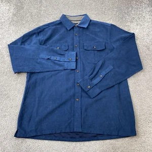 Basic Editions Button Up Shirt Men's Medium Blue Long Sleeve Casual - Picture 1 of 13