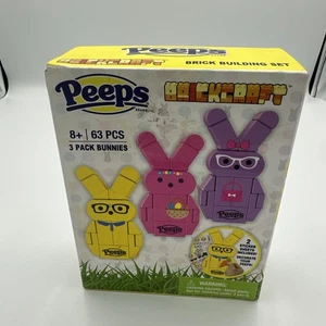 Brickcraft x PEEPS "3er Pack Hasen - gelb rosa lila" Ziegelbauset - Neu - Bild 1 von 8
