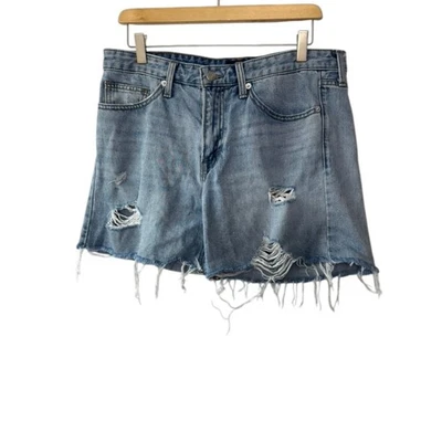 Pantalones cortos de mezclilla para mujer Lucky Brand Light Rinse Distressed Boyfriend talla 10  Foto 1 de 4
