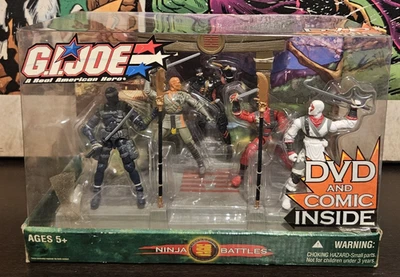 G.I. Joe Ninja Battles Set Snake Eyes Storm Shadow Paquete de 5 Hasbro Nuevo en Caja DVD Foto 1 de 2