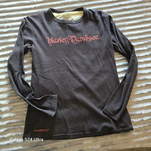 Harley-Davidson Women's Black Sht Sleeve T-shirt Sz XL Runs Small Binghamton NY  - Picture 1 of 4
