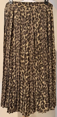 BANANA REPUBLIC Womens Long Pleated Animal Print Skirt NWT - Sz Medium - Image 1 of 4