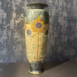 Royal Doulton Large Art Nouveau Sunflower Vase 6621 Maud Bowen - Picture 1 of 9