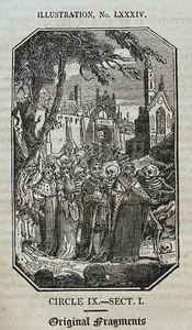 APPARITIONS, MEMENTO MORI - OCCULT MAGICK ENGRAVING (Raphael's ASTROLOGER), 1825 - Picture 1 of 4