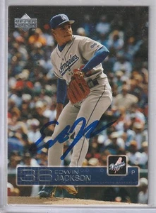 2003 Upper Deck - Edwin Jackson #584 (RC) SIGNED - Bild 1 von 2