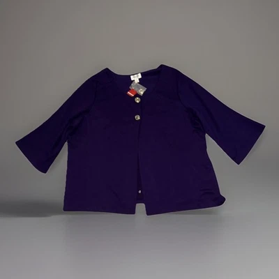 New Avenue Chaqueta Corta Púrpura 2 Botones Manga 3/4 / XL 18/20  Foto 1 de 4