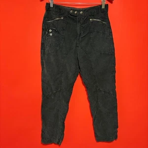 Free People Corduroy Pants Size 6 Black Utility Cargo Zip Pockets - Picture 1 of 7