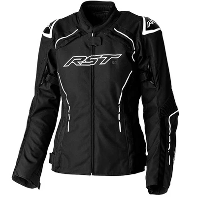 RST Ladies Womens S1 CE Textile Jacket Motorbike Motorcycle Black White
