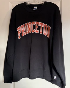 Vintage Russell Athletic Princeton University Black Crewneck Sweatshirt Sz XL - Picture 1 of 7