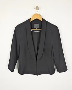 PORTMANS Womens Blazer Jacket Sz 10 Black 3/4 Sleeve Lined Work Office Corporate - Picture 1 of 7