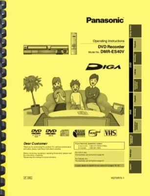 Panasonic DMR-ES40V Grabadora DVD Manual de usuario del propietario  Foto 1 de 2