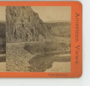 Blick entlang der Pacific Coast Railroad Stereoview um 1880 - Bild 1 von 3