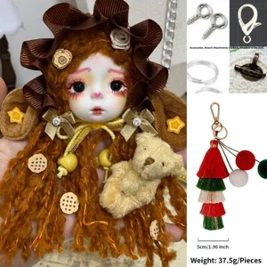 Muñeco de arcilla hecho a mano personaje raro adornos de Navidad regalo de vacaciones hágalo usted mismo Jojo niña - Imagen 1 de 6