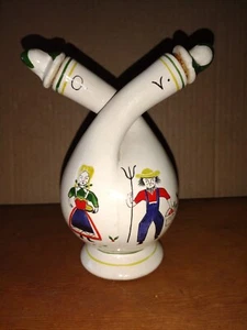 Botella vintage de vinagre de aceite de doble cuello Fred Roberts Co agricultor y esposa - Imagen 1 de 4