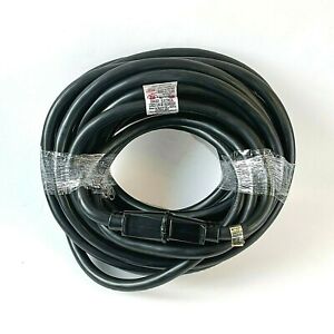 50' 10 Gauge Black Extension Cord with Single Black End
