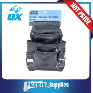 OX Trade Black Leather 8 Pocket Tool Pouch OX-T265603 - Picture 1 of 2