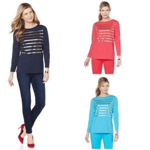 DG2 by Diane Gilman maritimes T-Shirt Metallic-Streifen 458782-K-6 (Medium) - Bild 1 von 4