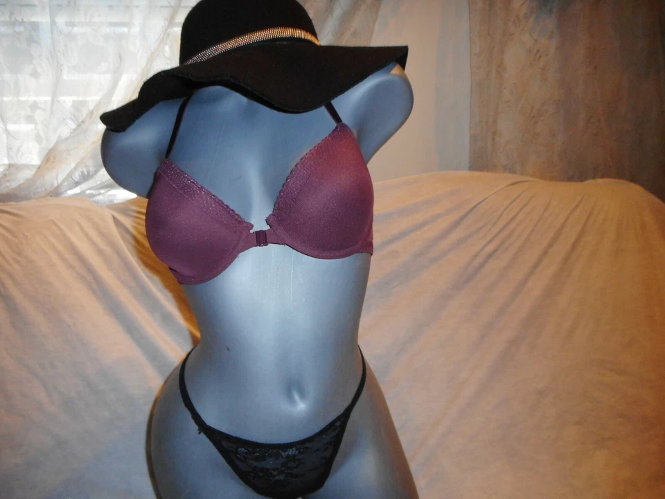 Auden Bra 36a 36 a The Ace Demi Coverage Lightly Lined Racerback Burgundy