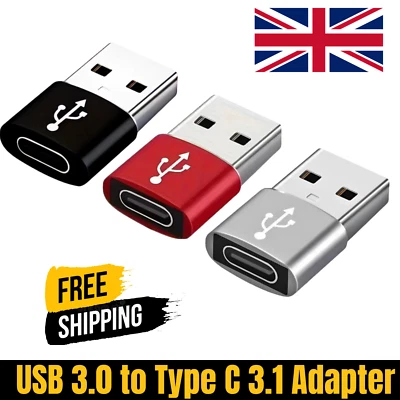 USB 3.1 Type C Female to USB A Male Adapter Converter Charger Connector Plug - Image 1 of 4