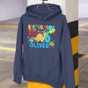Personalised Custom Your Name Hoodie Birthday Age Dinosaur Animals Friends Gifts - Picture 1 of 24