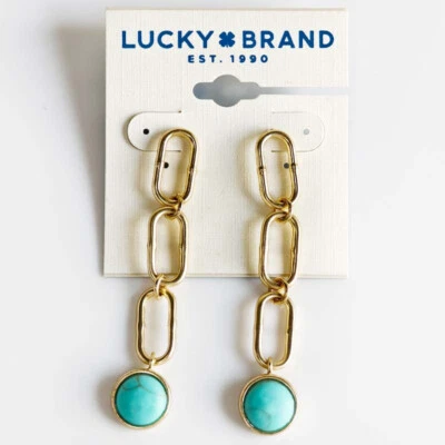 New Lucky Brand Stone Drop Earrings Gift Fashion Women Party Holiday Jewelry - Image 1 of 3