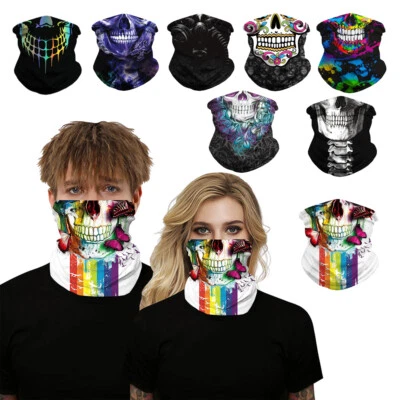 Skull Face Mask Bandana Neck Warmer Biker Fishing Cycling Ghost Costume Party - Image 1 of 4