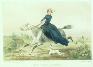 Gravure de mode journal des chasseurs 1856 n° 6 Cavalière Amazone - Imagen 1 de 1