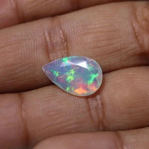 1.76 Cts 13.5x8.6 MM Natural Top Rainbow Fire Fire Ethiopian Welo Opal Pear Cut - Picture 1 of 6