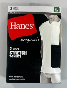 T-shirt girocollo uomo Hanes Ultimate elasticizzate slim vestibilità moderna confezione da 2 - Foto 1 di 2