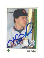 Autographed Signed MATT NOKES Detroit Tigers 1989 Upper Deck Card #150 w/ COA