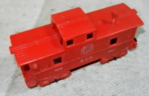 Marx 969 Kansas City Southern Red Caboose lettere bianche - 4 ruote plastica O T&S - Foto 1 di 8