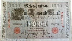1910 ALEMANIA - 1000 MARCOS (Billete del Reich) - P#44 - XF - Imagen 1 de 3