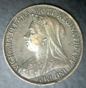1899 Great Britain Bronze Farthing Coin Extra Fine Circulated Victoria Ruler XF - Picture 1 of 2