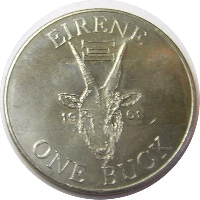 elf Buck Island BVI 1 Buck 1961  Goat Map - Image 1 of 2