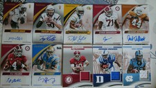 Lot Football Panini Collegiate autograph and enclosed player worn cards