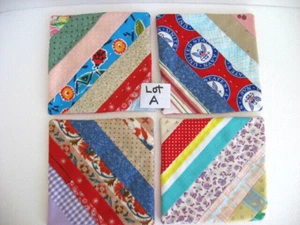 Mug Rugs/Coasters Lot of 4 New Quilted Patchwork 5 3/4"x 5 3/4" Multi Colored A - Picture 1 of 5