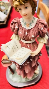 MONTEFIORI COLLECTION FIGURINE Victorian Lady with Book - Picture 1 of 7
