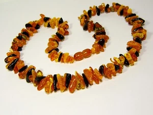Collar con astillas de ámbar báltico 18" multicolor pulido piedra natural genuino 4896 - Imagen 1 de 7