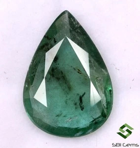 4.11 Cts Certified Natural Emerald Pear Cut 15x10.75 mm Faceted Loose Gemstone - Picture 1 of 6