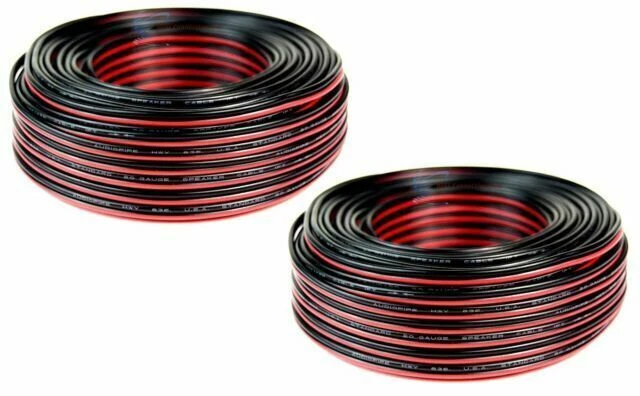 Audiopipe 100FT20GAUGE Aluminum, Copper Speaker Wire Cable 2x100 ft - Red/Black