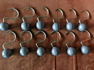 12 PIECE ACRYLIC SHOWER CURTAIN HOOKS WITH PURPLE BALLS - Picture 1 of 2