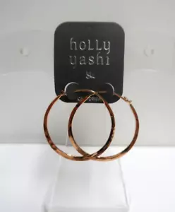 Neu Holly Yashi Stella Creolen gehämmert Gold gefüllt 1,5 Zoll Durchmesser. - Bild 1 von 7