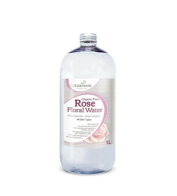Organic Pure Rose Water 1000ml Refill Bottle Hydrosol