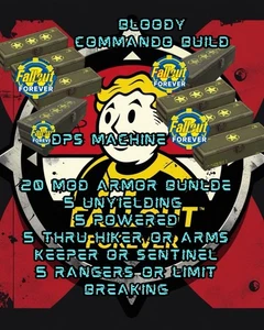 Fallout 76 PC: Armor Mod Bundle—ULTIMATE BLOODY COMMANDO BUILD - Picture 1 of 1