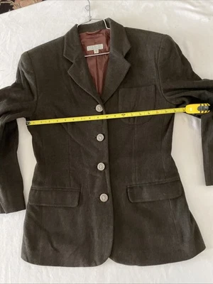 Chaqueta Blazer Barneys New York Marrón Mezcla Lana 40/6 Usada en Excelente Condición Metal Plata Botones Foto 1 de 4