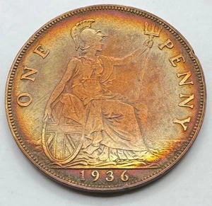1936 Great Britain One Penny - UK - 1 Penny - British - England - Ships Free - Picture 1 of 4