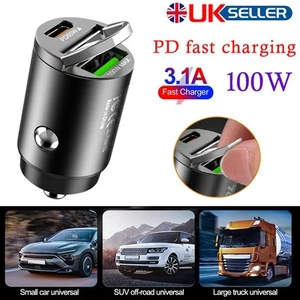 Prise Adaptateur Chargeur Voiture Rapide USB Type C pour Téléphones Samsung Galaxy - Photo 1 sur 21