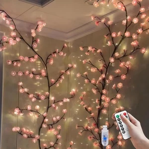 Luci LED Ramo Albero Ciliegio per Parete, Fiori di Ciliegio Salice Vite Ramo Decorazione... - Foto 1 di 9