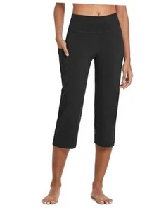 Yoga Pants for Women Capris High Waist Leggings with Pockets Wide Leg - Picture 1 of 7